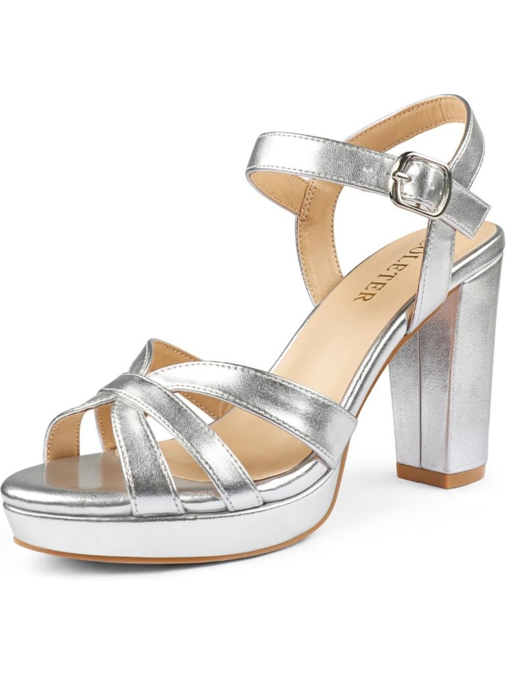 Chic Crisscross Platform Block Heel Ankle Strap Dress Sandals for Women